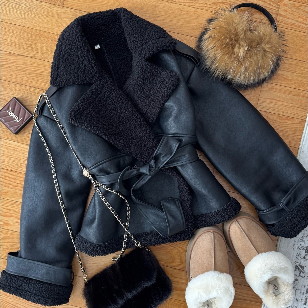 Women's Black Shearling Jacket